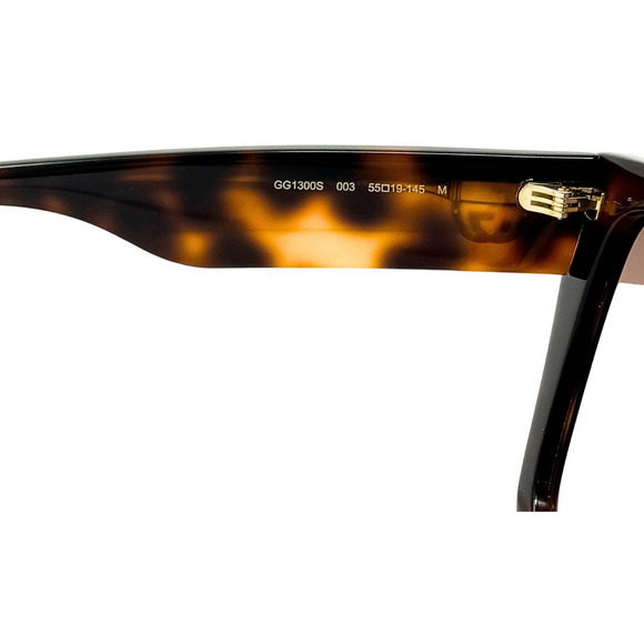 Gucci Sunglasses GG Logo Glitter Havana Hollywood Oversize Square Gradient Brown - Picture 13 of 13